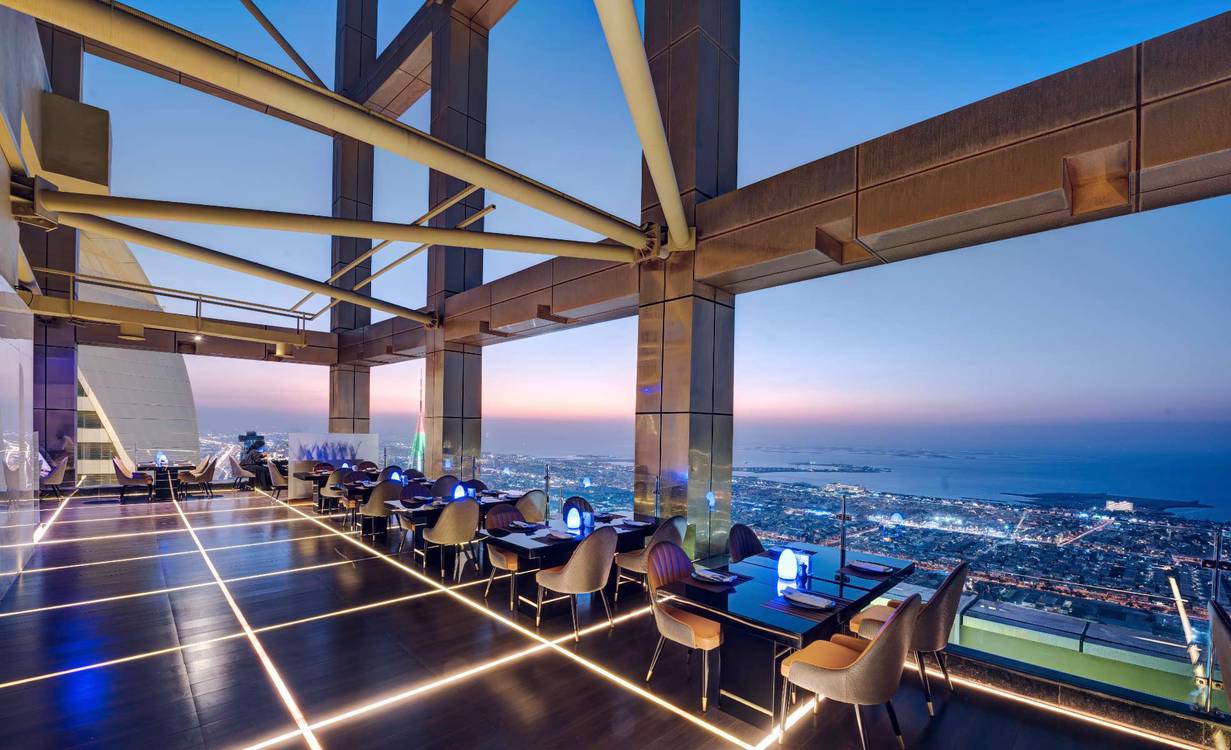 Highest view lounge restaurant gevora hotel in dubai official website